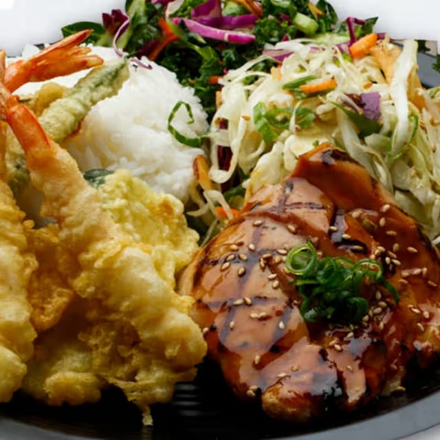 Tempura and Chicken Plate.
